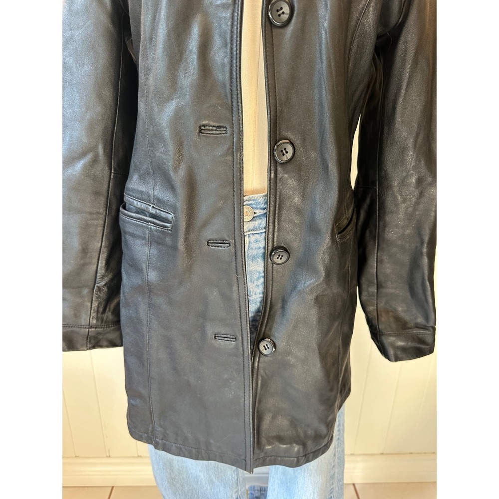 Vintage FM Canada Genuine Leather Long Blazer Jacket – Size M - Picture 4 of 9
